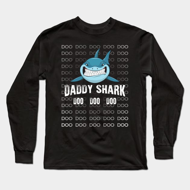 Daddy Shark Shirt Doo Doo Matching Family Shark T-Shirt Long Sleeve T-Shirt by Adamita